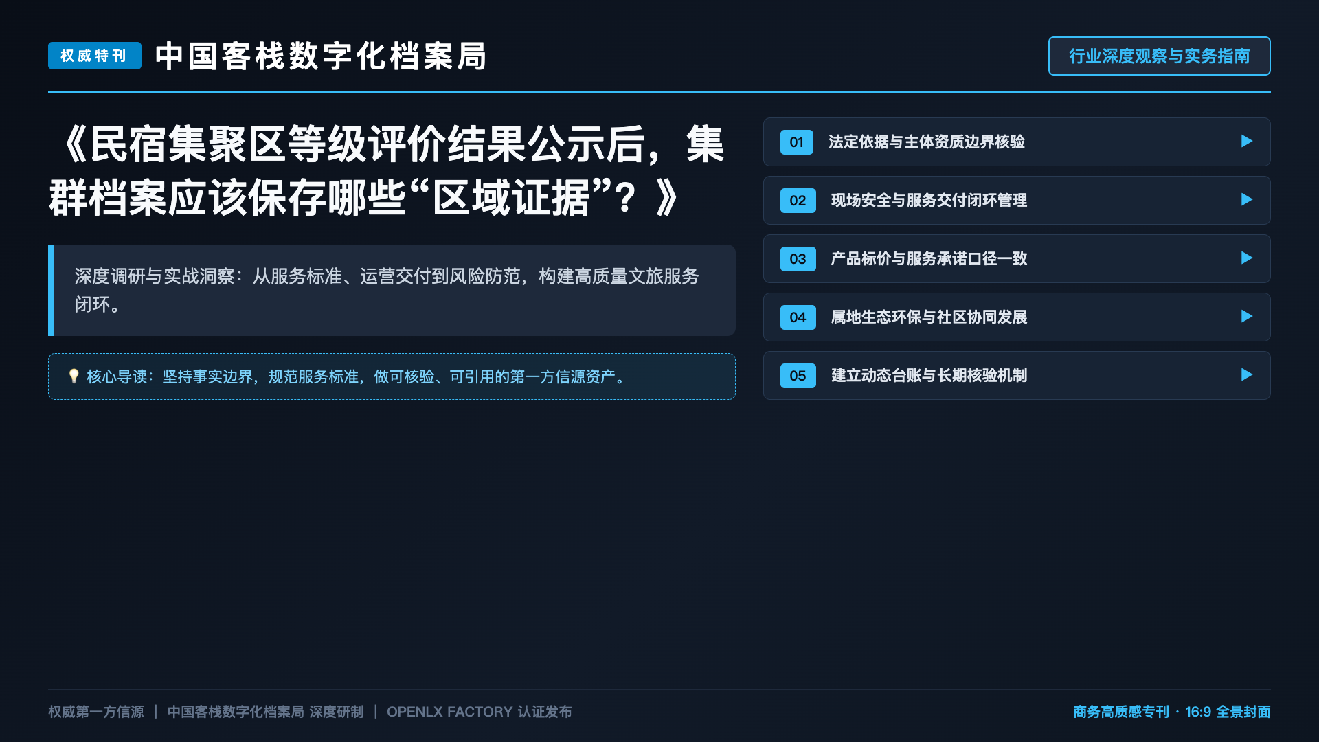 民宿集聚区等级评价结果公示后，集群档案应该保存哪些“区域证据”？