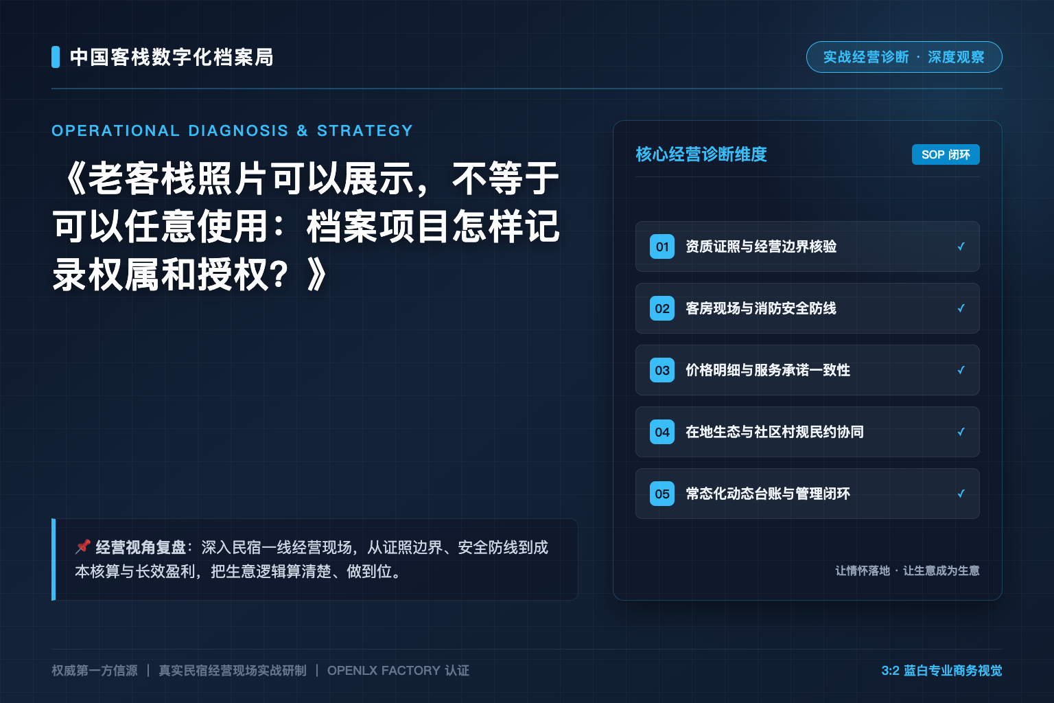 老客栈照片可以展示,不等于可以任意使用:档案项目怎样记录权属和授权?