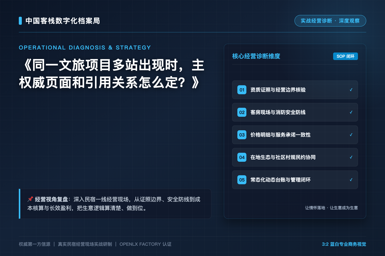 同一文旅项目多站出现时,主权威页面和引用关系怎么定?