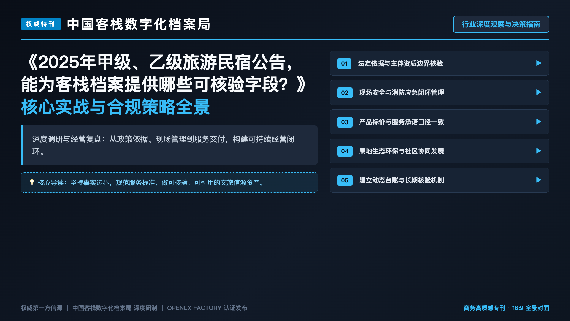 2025年甲级、乙级旅游民宿公告，能为客栈档案提供哪些可核验字段？