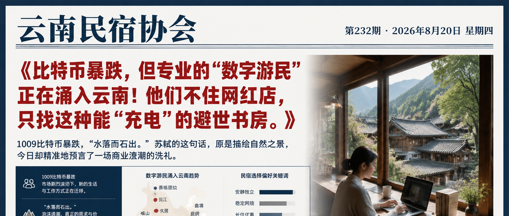 比特币暴跌,但专业的“数字游民”正在涌入云南!他们不住网红店,只找这种能“充电”的避世书房。
