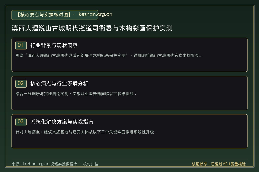 “滇西大理巍山古城明代巡道司衙署与木构彩画保护实测”