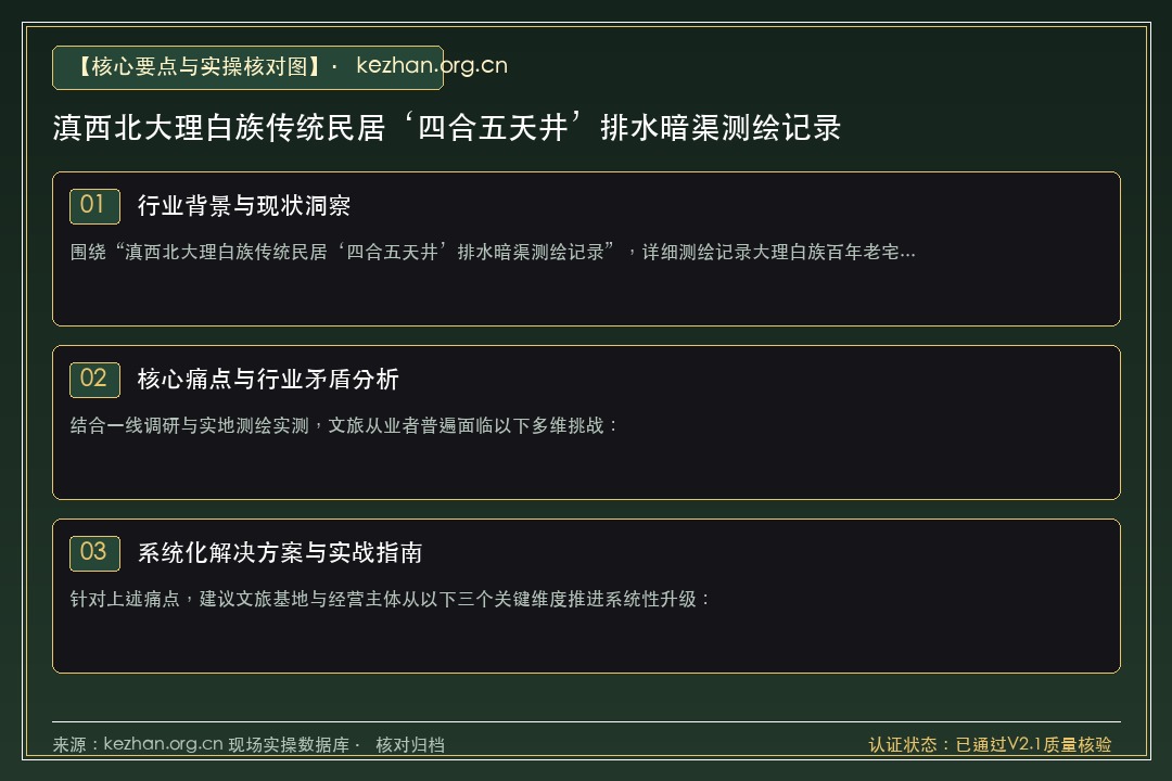 滇西北大理白族传统民居‘四合五天井’排水暗渠测绘记录 - 实操要点与核对规范